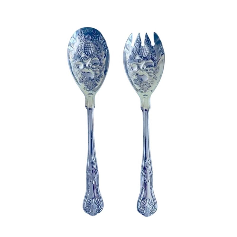 Vintage Silver Plated Fruit Salad Serving Fork & Spoon FB Rogers Italy